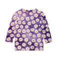 thumbnail image 5 of Girls Cute Summer Tops Size 7 Casual 3/4 Sleeve Crew Neck Girls Shirts Funny Daisy Printed T-Shirts Girls Fashion Blouse T-Shirt Purple 3-4 Years, 5 of 5