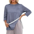 thumbnail image 2 of Post Shoulder Surgery Shirts for Women 3/4 Sleeve Tear Away Side Slit Crewneck Chemo Port Adaptive Clothing, 2 of 5