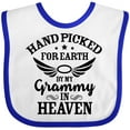 thumbnail image 3 of Inktastic Handpicked for Earth by My Grammy in Heaven with Angel Wings Boys or Girls Baby Bib, 3 of 4