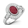 thumbnail image 2 of 1.46 Ctw Oval Shape Ruby Glass Filled 925 Sterling Silver Solitaire Mother's Day Gift Ring, 2 of 3