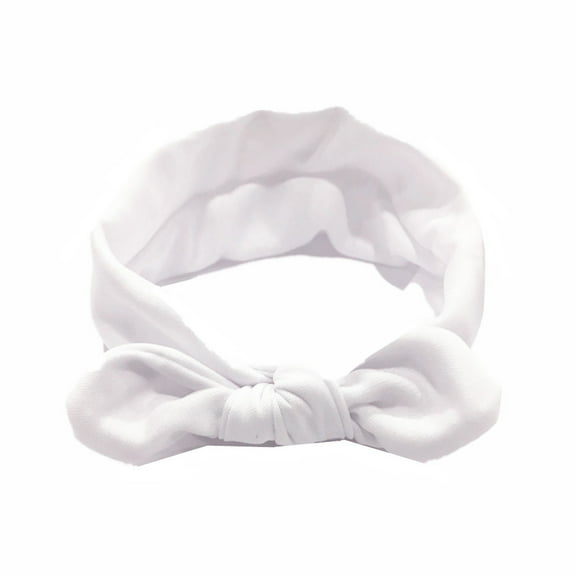 AOMPMSDX Baby Care Baby Kids Girls Rabbit Bow Ear Hairband Headband Turban Knot Head Wraps White One Size