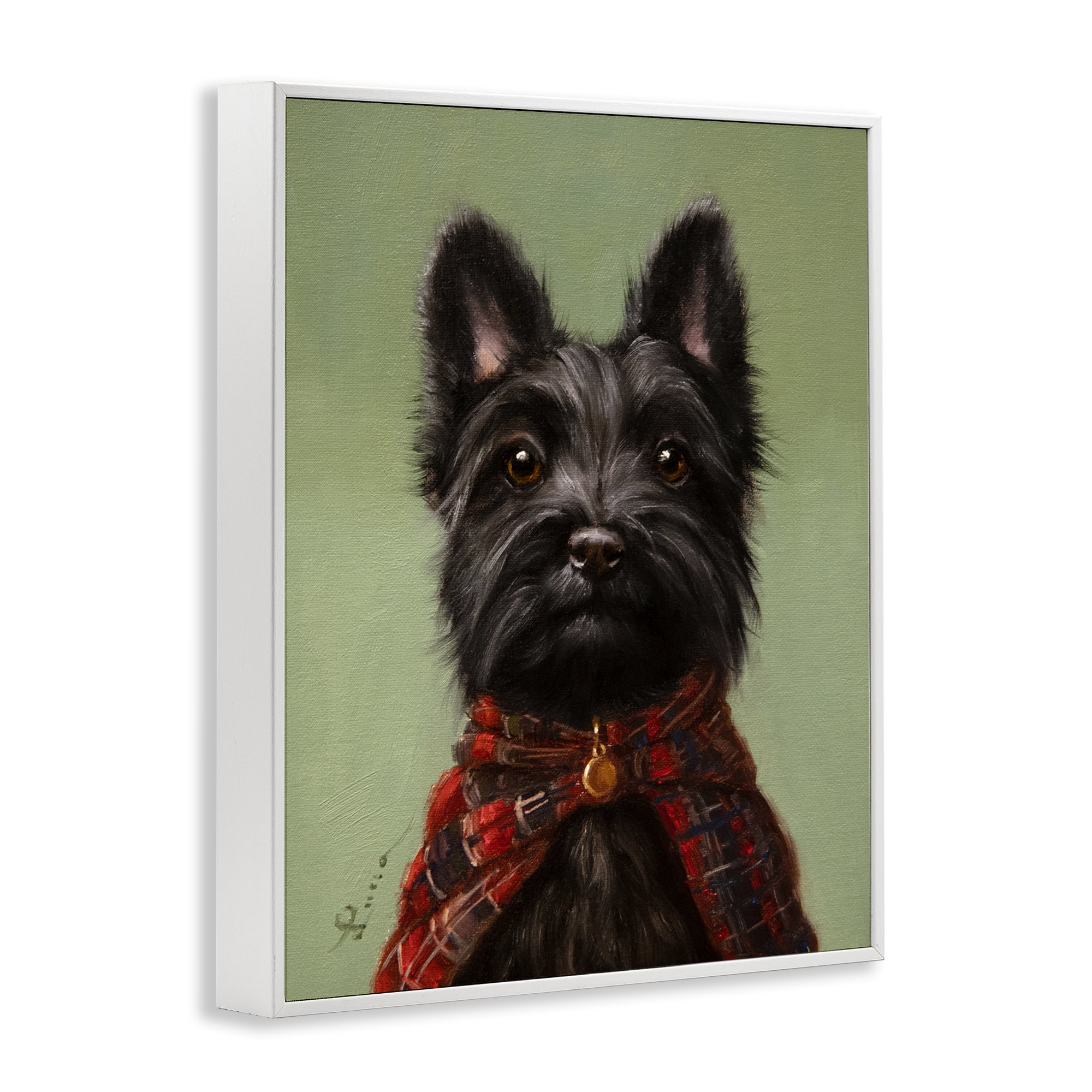 Stupell Industries The Scot Scottish Terrier White Framed Giclee Art, design by Lucia Heffernan