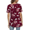 thumbnail image 3 of a.Jesdani Women's Plus Size Tunic Tops Casual Floral Blouses Short Sleeve Henley Shirts for Women M-4XL, 3 of 7