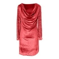 thumbnail image 5 of ZJXFGS Velvet Dress for Women Holiday Party Dresses for Women Cocktail Dresses Sequin formal Church Holiday Dress Sparkly Dress Party Dresses for Women Women's Winter Dresses Red M, 5 of 5