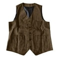 thumbnail image 4 of Yusimy Men's Solid Color Lapel Collar Single-Breasted Multi-Pocket Waistcoat Vest Formal Slim Fit Business Casual Style, 4 of 4