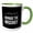 Green/White, variant on 3drose, Most Likely to Manage the Mischief. White on Black Background., 15oz Mug