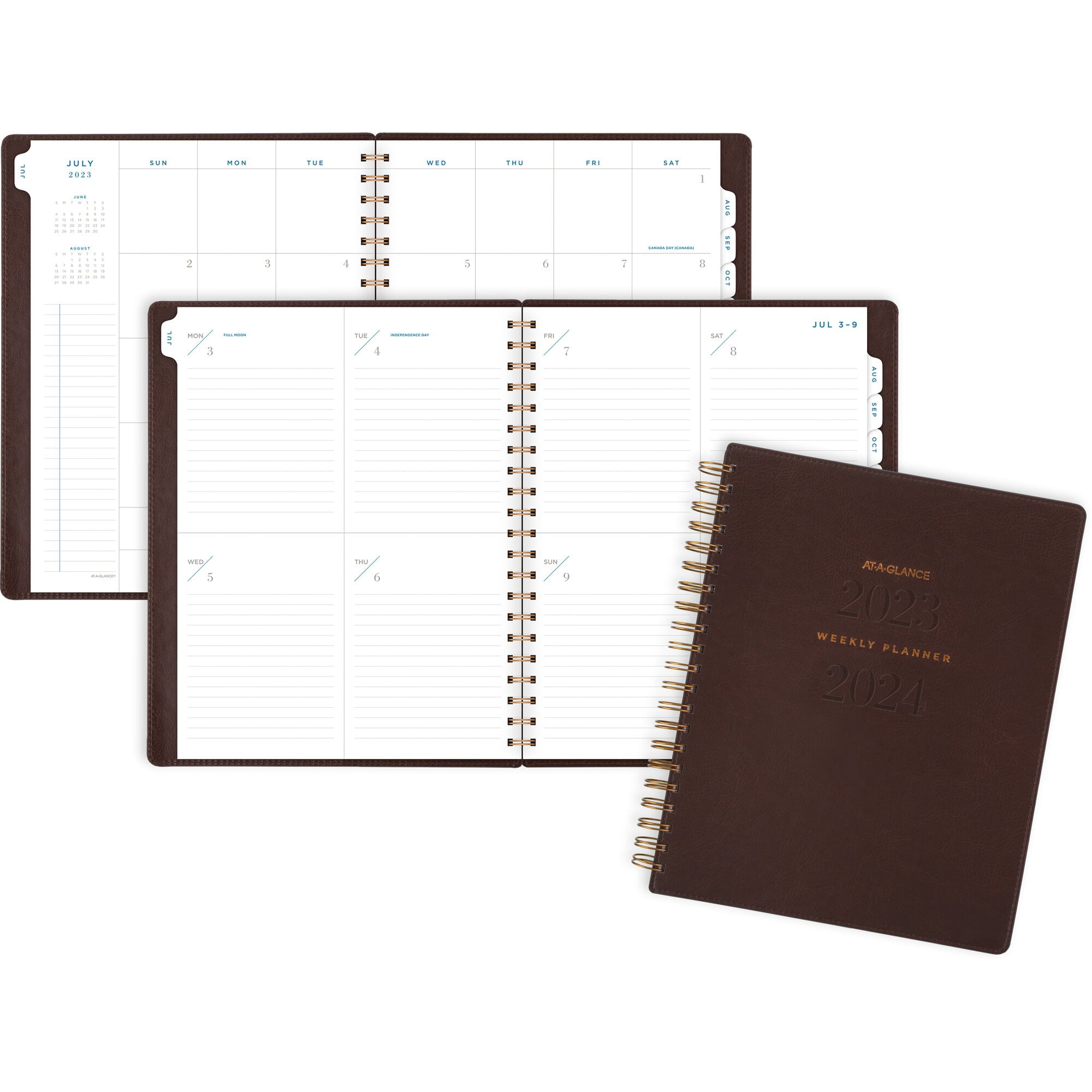 AT-A-GLANCE Signature Collection Academic 2023-2024 Weekly Monthly Planner Brown