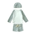 thumbnail image 1 of MIASHUI Boys Swimsuit Rash Guard Bathing Suit Toddler Girls Swim Trunk with Swimming Cap,Grey,12-24 Months, 1 of 9