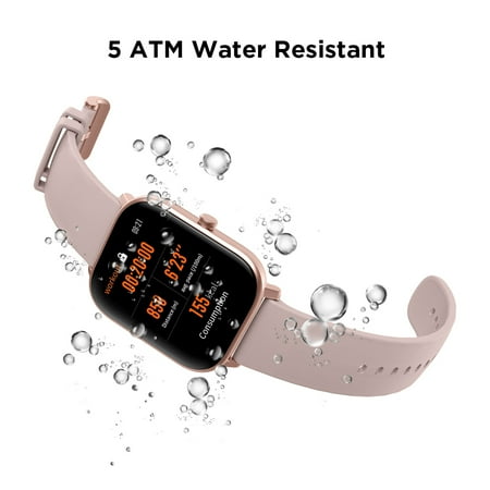 Amazfit - GTS Smartwatch 42mm Aluminum - Rose Pink With Silicone Band