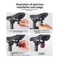 thumbnail image 3 of Bicycle Rear Light Quick Release Taillight Rechargeable Bike Rear Flashing Light Bike Rear Light Accessories,1 * Bicycle Smart Brake Tail Light Set,Black & Red, 3 of 8