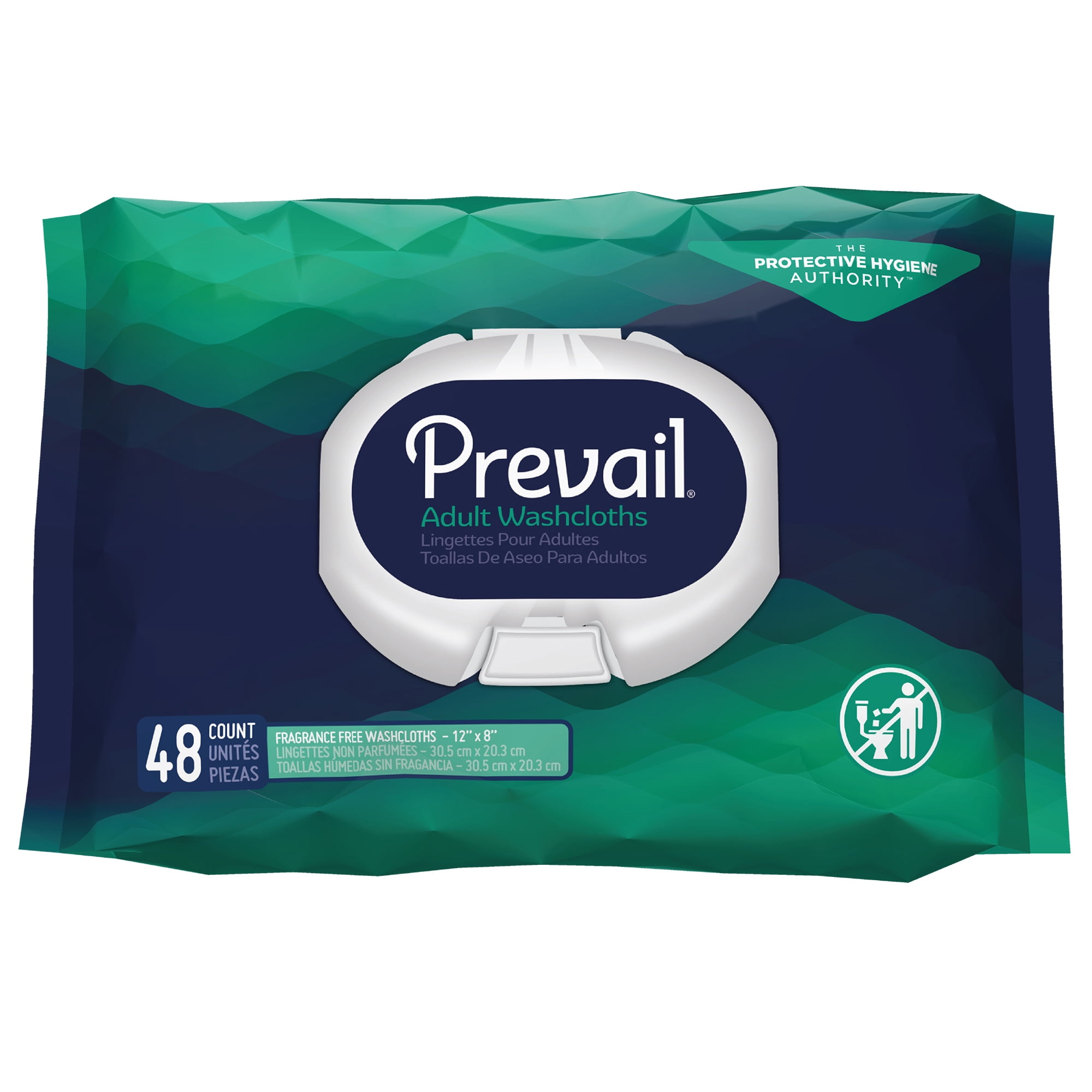 Prevail Adult Wipe or Washcloth 8 X 12' WW-810, 1 Pack 48 Wipes