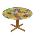 thumbnail image 3 of PIKWEEK Magenta Fitable Fitted Round Table Cover with Elastic Feathers Boho Pattern Repeating Round Fitted Tablecloth Elastic Edge Design Table Cover Abstract Tables, 3 of 7