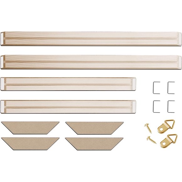 Kit de Cadres en Toile en Bois Massif DIY avec Barre d'Étirement - Cadres d'Art en Bois Personnalisés pour Toiles et Peintures 20x24 Pouces - Système d'Étirement de Toile Facile à Construire - Accessoires pour Art Mural et Peinture à l'Huile