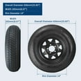 thumbnail image 3 of ST205/75D14 Heavy Duty Trailer Tires & Wheels (2-Pack, Black) - 6PR Load Range C on 14" Rims for Utility/Boat/Camper Trailers, 3 of 6