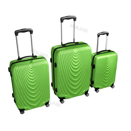 - 3 Pcs ABS Hard Suitcase Spinner Set Travel Bag Trolley Wheels Luggage Sets Coded Lock
