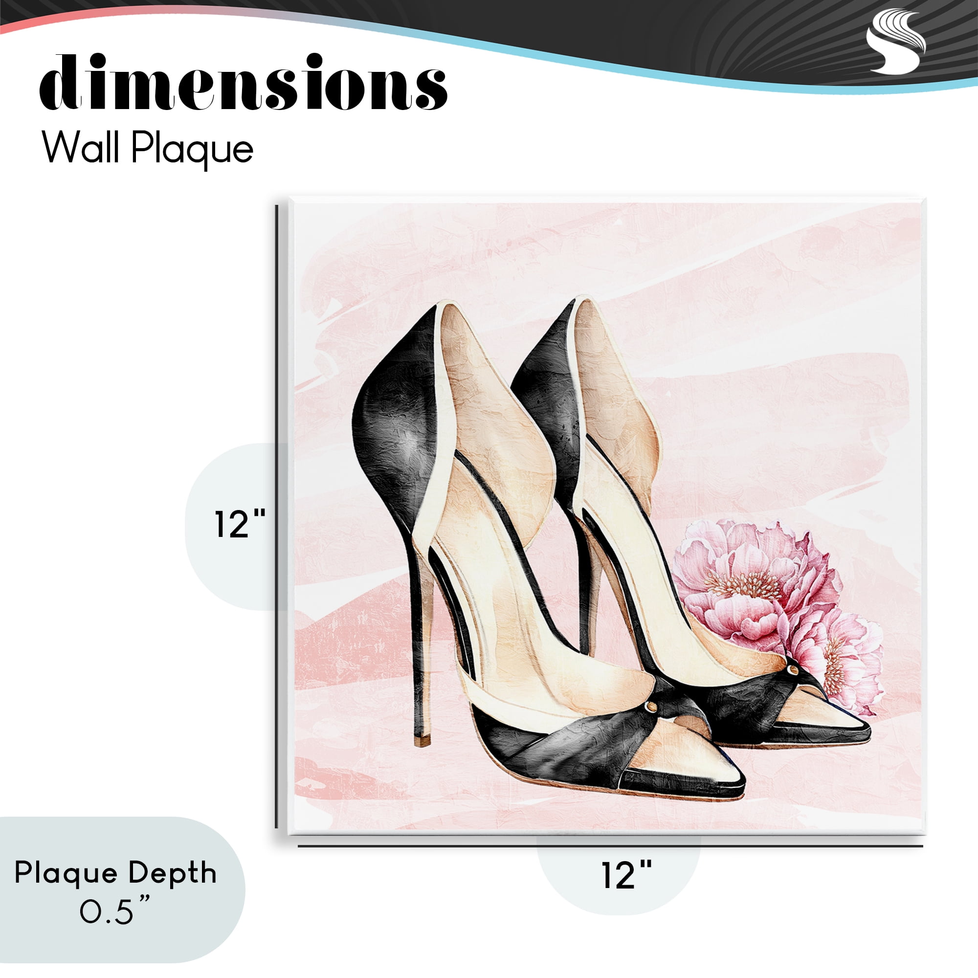 Stupell Industries Blush Glam Time Shoes Wall Plaque Art, design by Kim Allen
