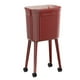 thumbnail image 1 of Bote de basura tipo prensa con ruedas, bote de basura de gran capacidad, bote de basura de pie alto, Rojo, 1 of 9