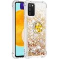 thumbnail image 3 of for Samsung Galaxy A03s Glitter Case with Ring Holder,Bling Sparkle Floating Liquid Soft TPU Cushion Fashion Girly Women Girls Cute Case Cover for Samsung Galaxy A03s  Gold, 3 of 14