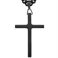 thumbnail image 3 of QQTDFG Polished Big Cross Pendant Necklace 316L Stainless Steel Men Women Cuban Chain-Black-40inch or 101cm, 3 of 5