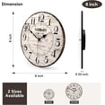 thumbnail image 3 of 14 Inch Retro Vintage French Country Style Round Wooden Wall Clock Silent Battery Operated Non-Ticking Decorative Clock for Kitchen Farmhouse Bedroom Home Wall, 3 of 7