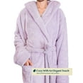 PAVILIA Women's Hooded Soft Plush Robe Lightweight Full Length Sherpa
