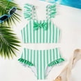 thumbnail image 2 of Xudanell Baby Swimsuit Girl Toddler Bathing Suit Girl Summer Beach Bikini Tankini 2-Piece Swimwear 3-24 Months 2t-5t (Green, 4-5 Years), 2 of 7