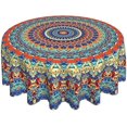 thumbnail image 1 of Boho Tablecloth 60 Inch Round Spring Summer Modern Art Colorful Table Cloth Waterproof Rustic with Wrinkle Resistant Bohemian Tablecloth for Picnic Party Home Dining Decor, 1 of 1
