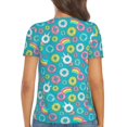 thumbnail image 3 of Fuzoiu Donut Print Women's V-Neck T-Shirt,Women's Short Sleeve Top, Comfortable for Work, Leisure, and Sports, 3 of 7