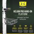 thumbnail image 2 of Hawk Helium Pro Hang-On Tree Stand, Memory Foam Seat Hunting Gear, 34.75 x 24.5", 2 of 9