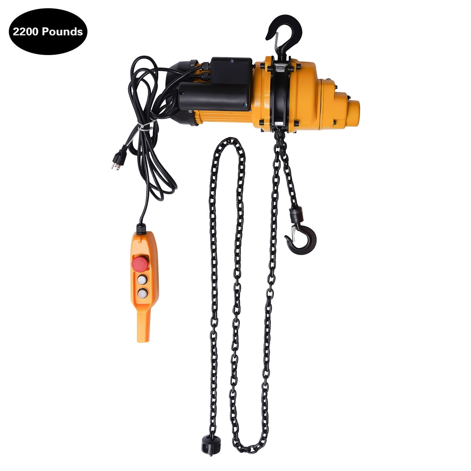 2200lbs/1Ton Electric Chain Hoist Single Phase Double Chain Crane Hoist 13' Lift Chain Hoist
