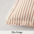 thumbnail image 4 of Fall Pack of 2 Rust Pillow Covers 22x22 Inch Striped Farmhouse Couch Throw Pillow Covers with Fringe Chic Linen Decorative Cushion Covers for Sofa Living Room Bed Outdoor Home Decor, 4 of 13
