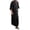 Black, variant on Linen Blend Tunic Shirt Long Sleeve Modern Casual Minimalist Design Ankle Length Top for Everyday Black L