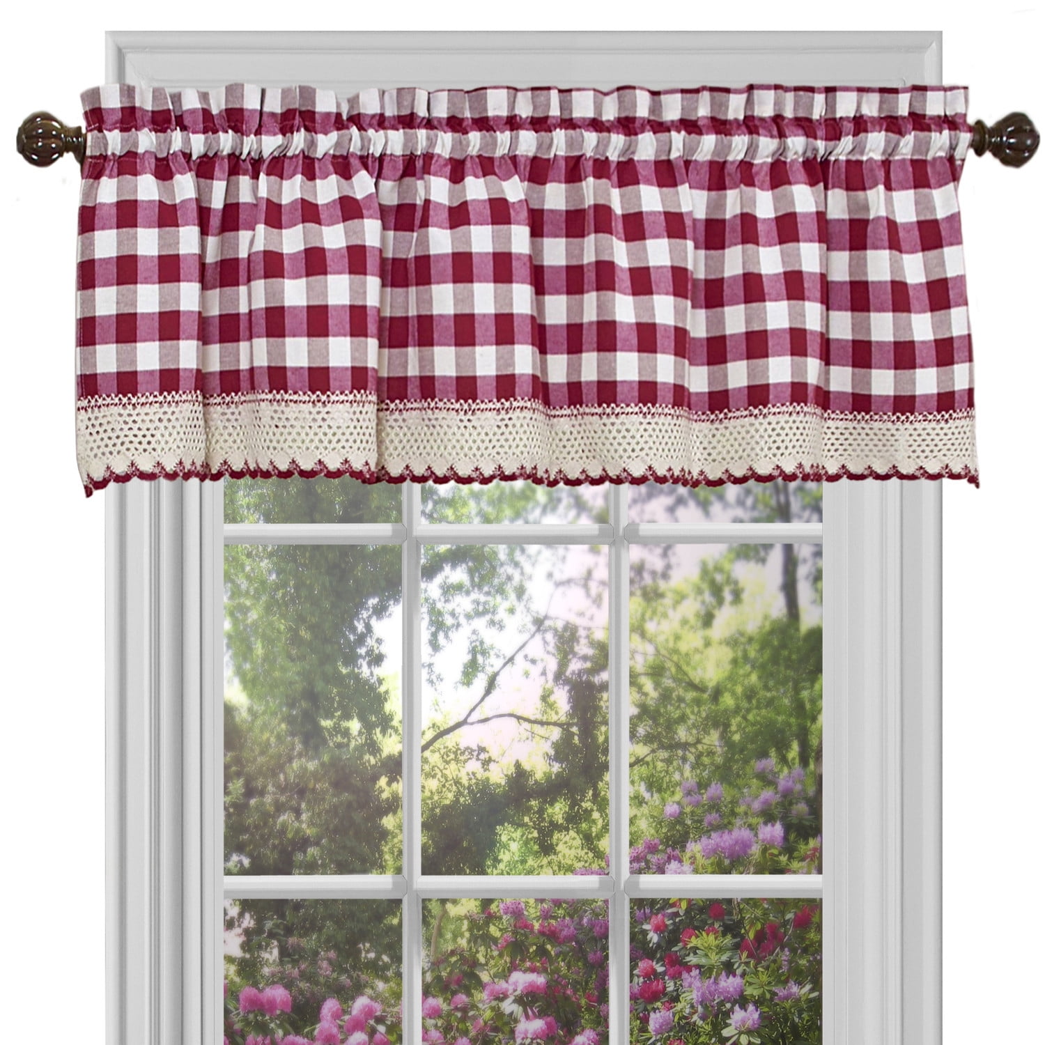 Traditional Elegance Buffalo Check Window Curtain Valance 58x14