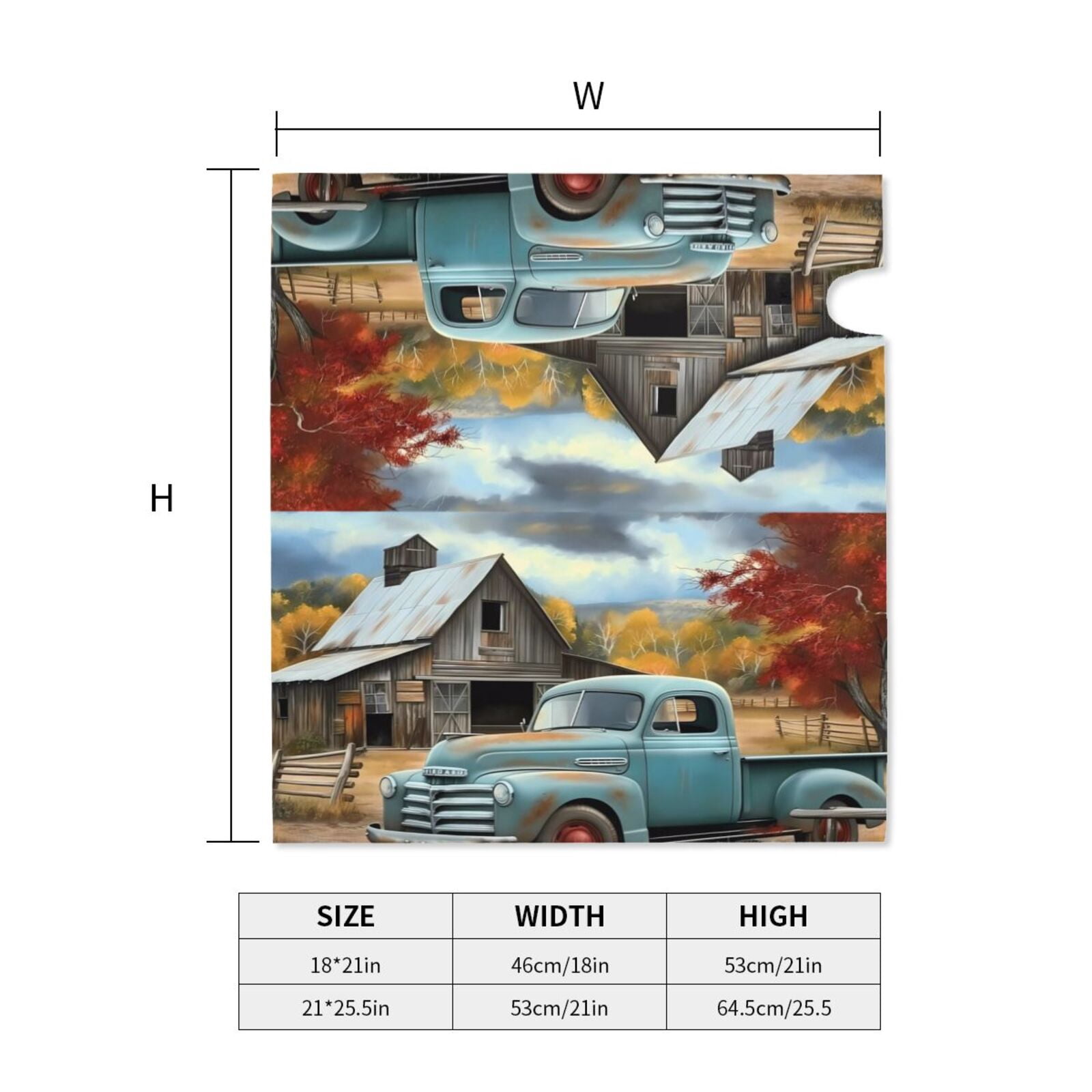 Logiee Vintage Truck Farm Scene Print Post Letter Box Wrap Decor, Mailbox Cover Suitable for Standard Mailbox and Large Size Mailbox,Outdoor Yard Decoration-21x18 in