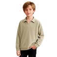 thumbnail image 1 of Camisas de Manga Larga para Niños Tamaño 12-14 Juventud Color Sólido Top de Cuello de Solapa para Chico, Camisa de Botón de Manga Larga Casual para Uso Diario, 1 of 6