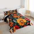 thumbnail image 3 of Manfei Country Plant Floral Bedding Comforter Set,Rustic Botanical Flower Twin Comforter Sets,Green Orange Red Bedding Set For Adults,Ultra Soft Home Decor Reversible,2 Pieces, 3 of 8