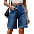 thumbnail image 4 of Women'S High Waist Long Jean Shorts for Women Ripped Distressed Jeans Short XXL, 4 of 10