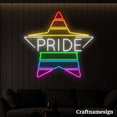thumbnail image 3 of Craftnamesign Pride Star Rainbow Neon Sign for Bedroom Happy Pride Wall Decor, 3 of 5