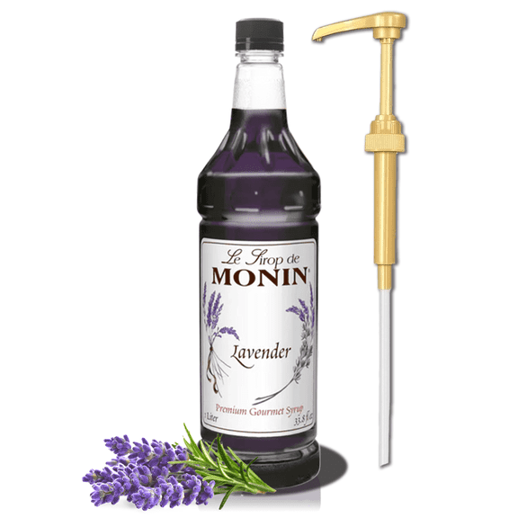 Monin Premium Lavender Flavoring Syrup 1 Liter   Gold pump