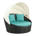 thumbnail image 2 of Modway Siesta Rattan Weave/Aluminum Canopy Patio Daybed in Espresso/Turquoise, 2 of 6