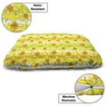 thumbnail image 3 of Yellow Flower Pet Bed, Floral Spring Narcissus and Daffodil Jonquil Blooms Striped Backdrop, Resistant Pad for Dogs and Cats Cushion with Removable Cover, 24" x 39", Yellow Apple Green, by Ambesonne, 3 of 4