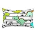 thumbnail image 3 of Salouo Funny Dinosaurs on Stripes Print Print Pillow Case Cover,Wrinkle-Free Bed Pillow Cover Pack of 1 Home Decor Fade-Resistant and Stain-Resistant ,Pillows Not Included -20"x30", 3 of 8