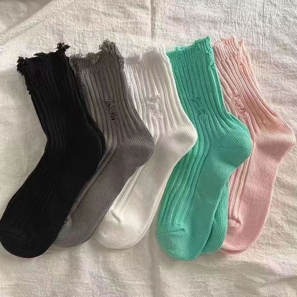 Calcetines de mendigo con agujeros Calcetines apilados de moda para mujer para primavera y otoño Medias elegantes personalizadas