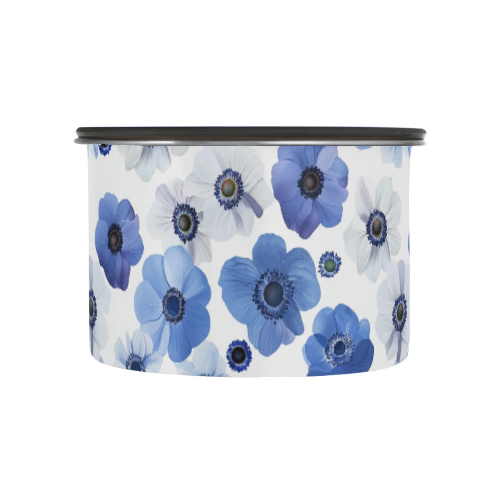 Anemone Flowers Floral Airtight Coffee Bean Canister 30oz Food Storage Containers with Lids For Gournd, Tea, Sugar, Flour, Rice, Cereal, Candy Cookie Jar