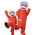 thumbnail image 3 of Silly Onesie Adult Pajamas Unisex Ultra Soft Plush Hooded Loungewear Funny Monster Hooded Pjs Big Mouth Monster Homewear for Movie Nights, 3 of 5