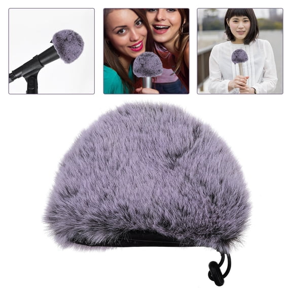 Soimiss Grey Thickened Mic Windproof Cover Protective Foam Microphone Cover for Live Streaming