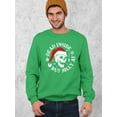 thumbnail image 2 of Christmas Dead Inside But Jolly Santa Skull Holiday Shirt Crewneck Sweatshirt, M, Green, 2 of 6