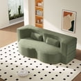thumbnail image 4 of S-HOME Modern Folding Convertible  Floor Sofa with 2 Pillows , Corduroy Fabric Foam Sleeper Couch for Living Room and Playroom Use, Green, 4 of 13