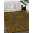 thumbnail image 3 of Ahgly Company Machine Washable Indoor Round Abstract Red Brown Area Rugs, 7' Round, 3 of 7