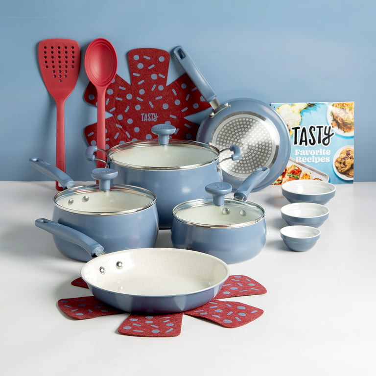 Tasty Ceramic Titanium-Reinforced Non-Stick Cookware Set, Multicolor, 16  Piece - Walmart.com